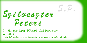 szilveszter peteri business card